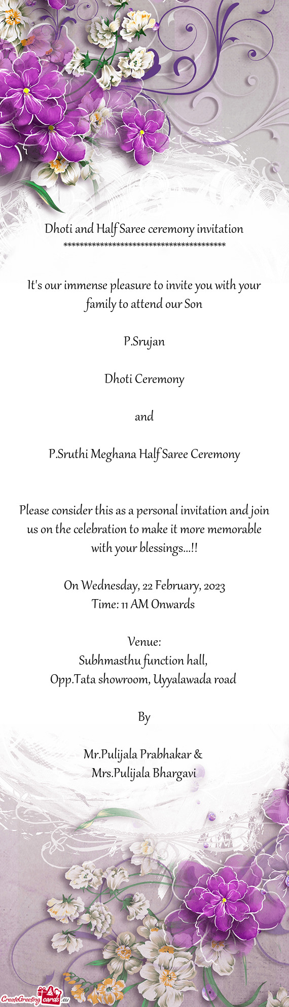 P.Sruthi Meghana Half Saree Ceremony