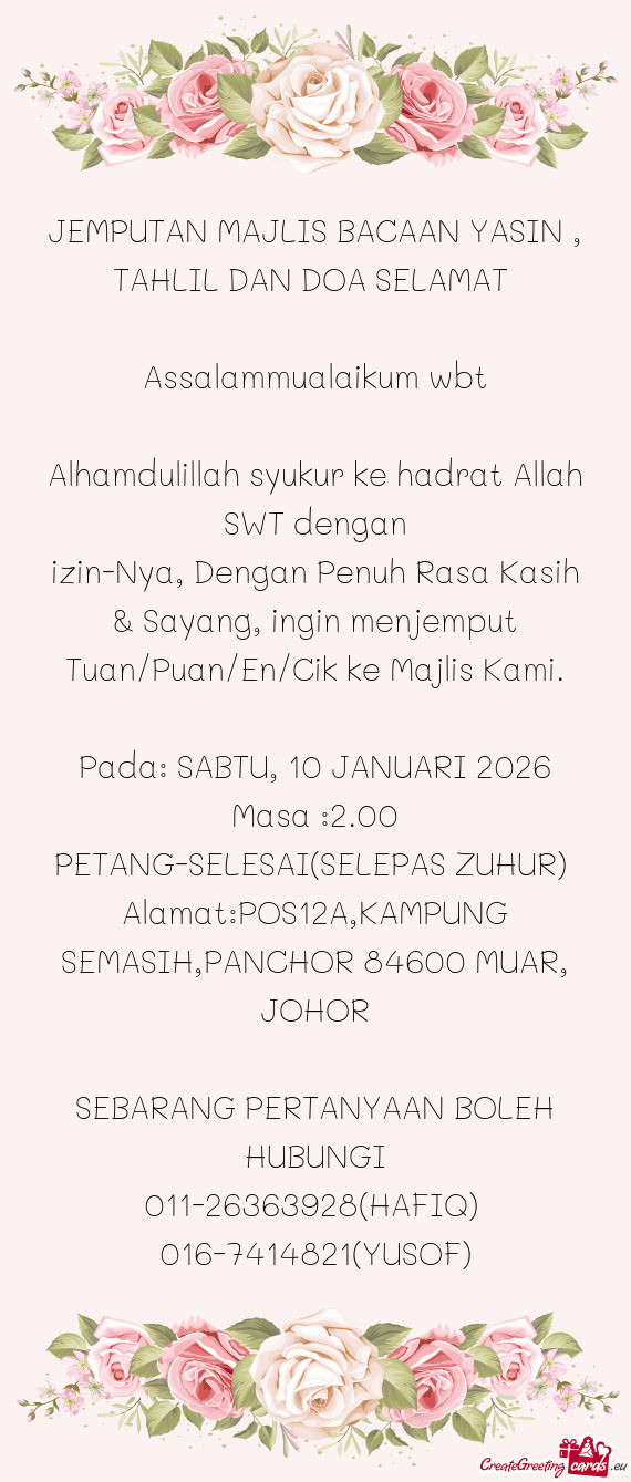 Pada: SABTU, 10 JANUARI 2026