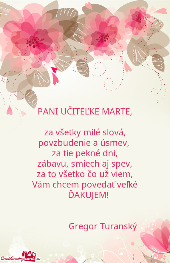 PANI UČITEĽKE MARTE