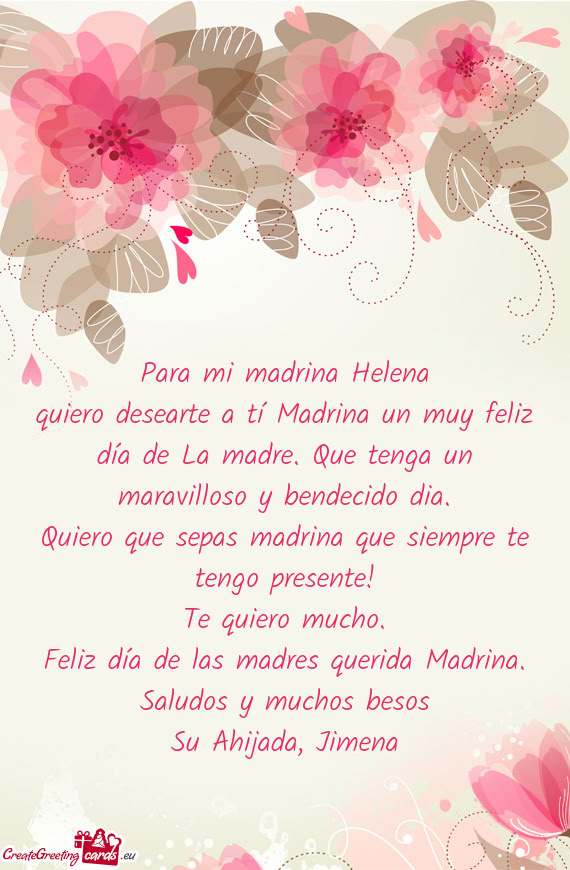 Para mi madrina Helena