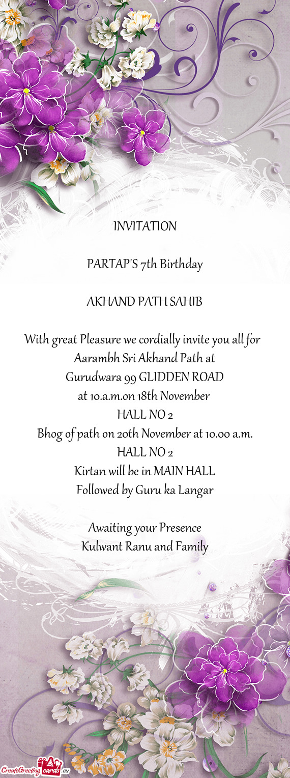 PARTAP`S 7th Birthday