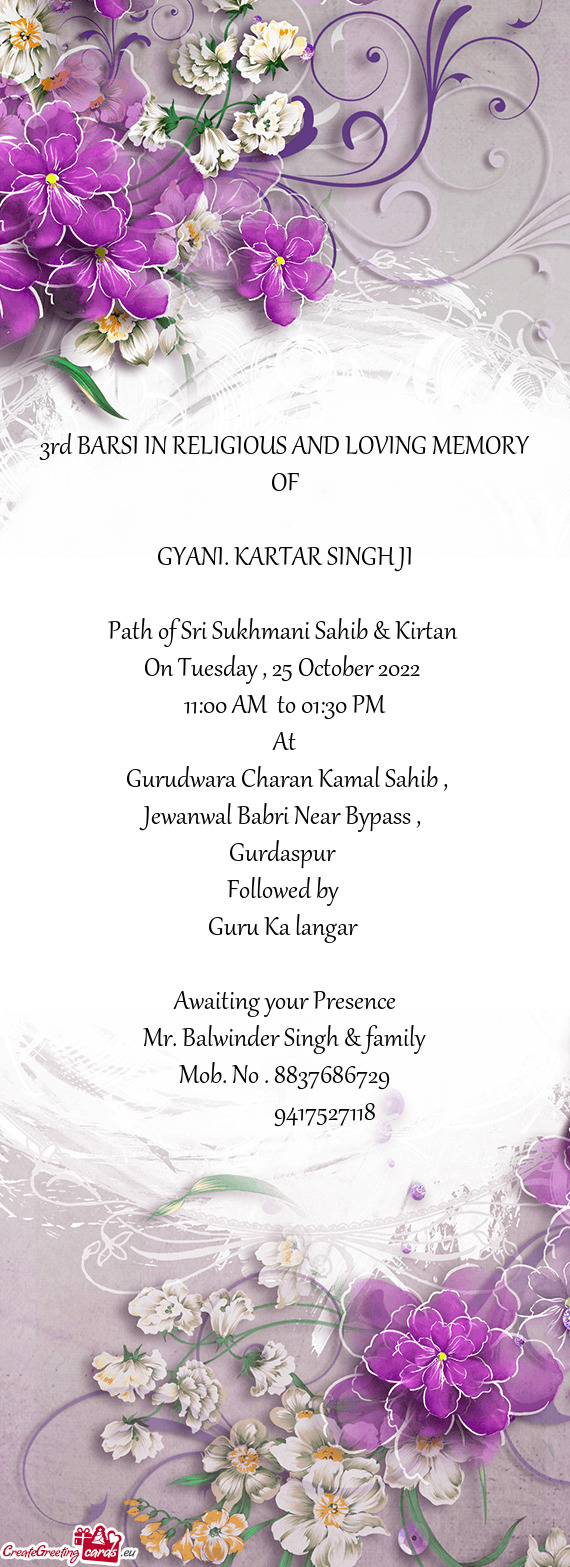Path of Sri Sukhmani Sahib & Kirtan