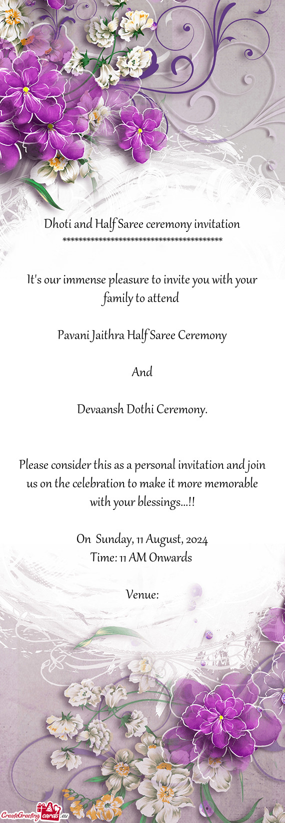 Pavani Jaithra Half Saree Ceremony