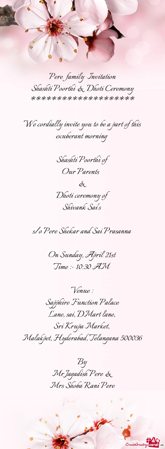 Pere family Invitation