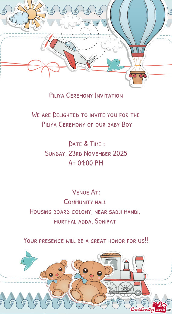 🏵Piliya Ceremony Invitation🏵