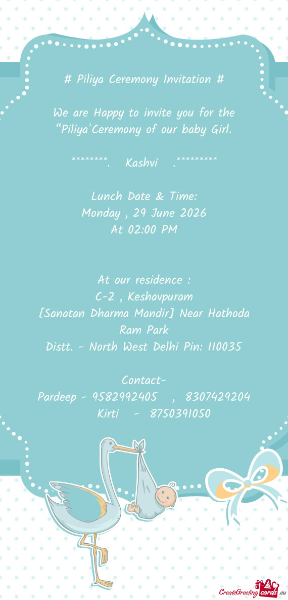# Piliya Ceremony Invitation #