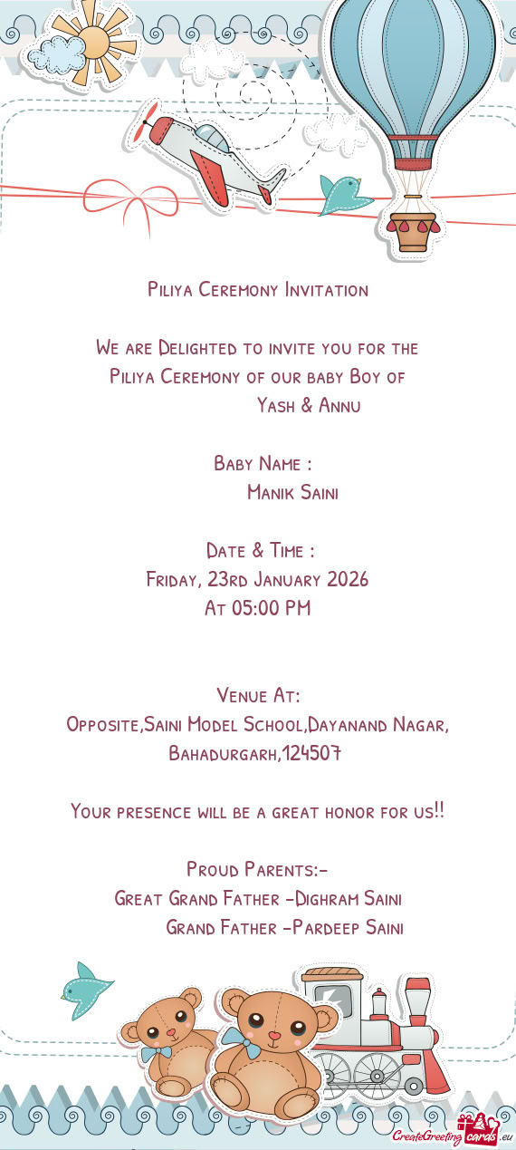 Piliya Ceremony of our baby Boy of