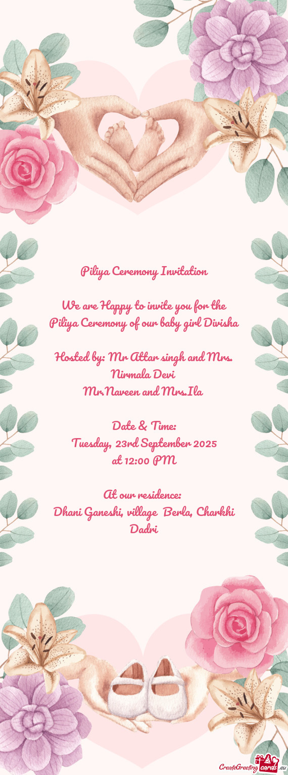 Piliya Ceremony of our baby girl Divisha