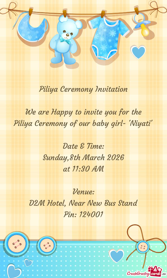 Piliya Ceremony of our baby girl- 