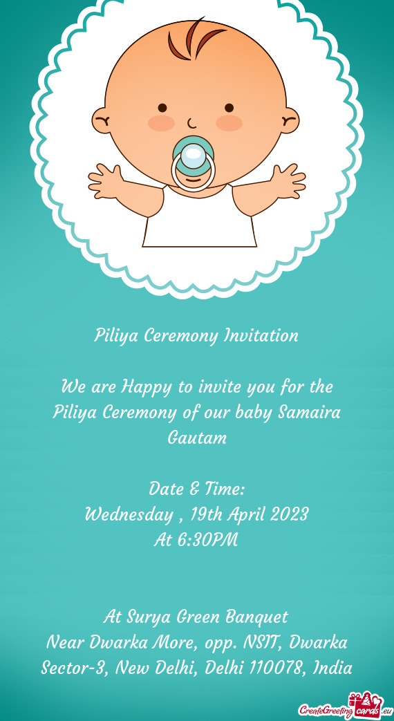 Piliya Ceremony of our baby Samaira Gautam