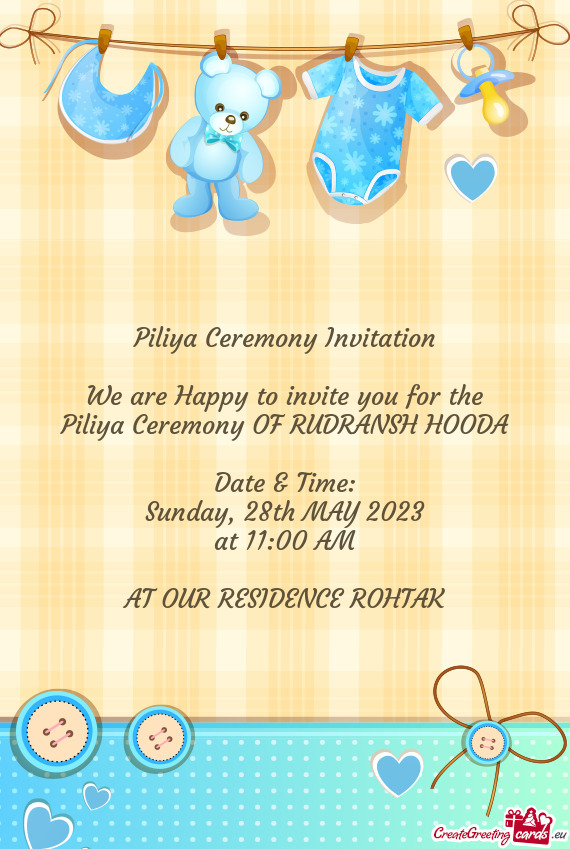 Piliya Ceremony OF RUDRANSH HOODA