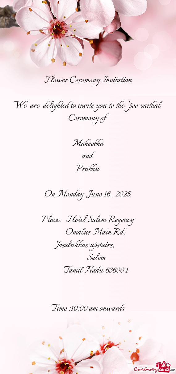 Place: Hotel Salem Regency