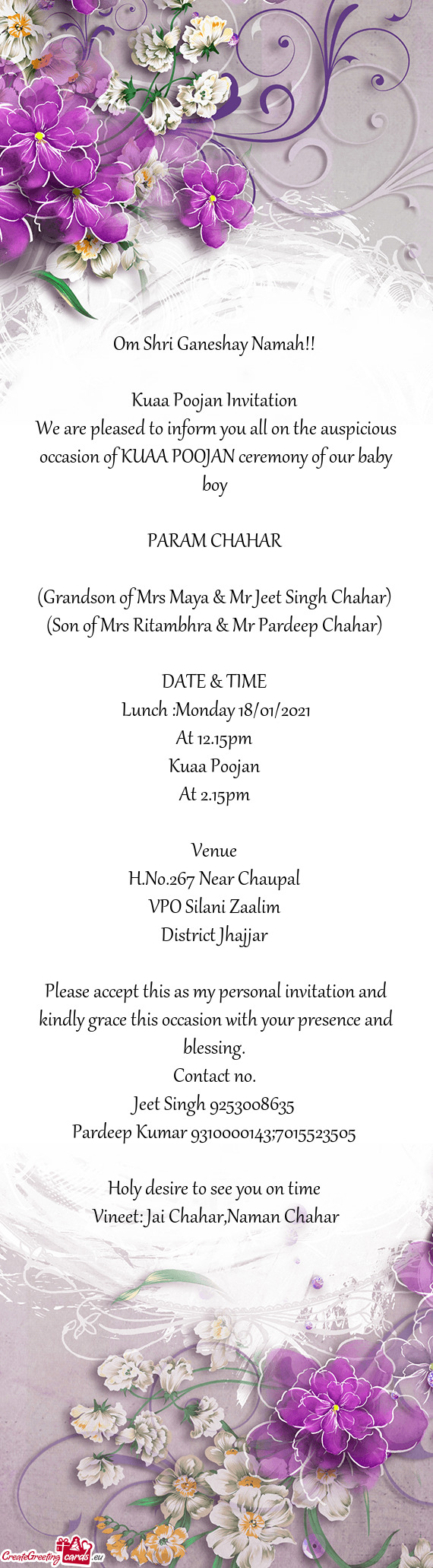 Please accept this as my personal invitation and kindly grace this occasion with your presence and b