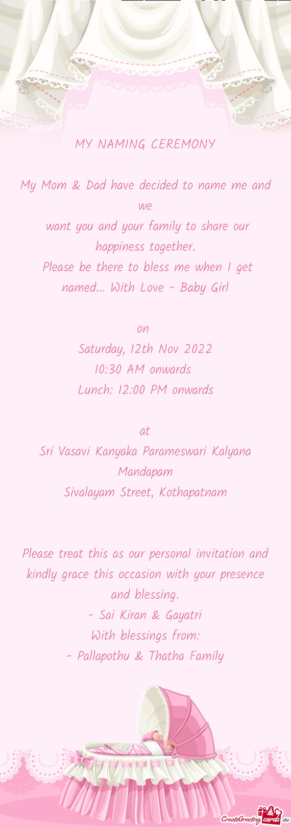 Please be there to bless me when I get named... With Love - Baby Girl