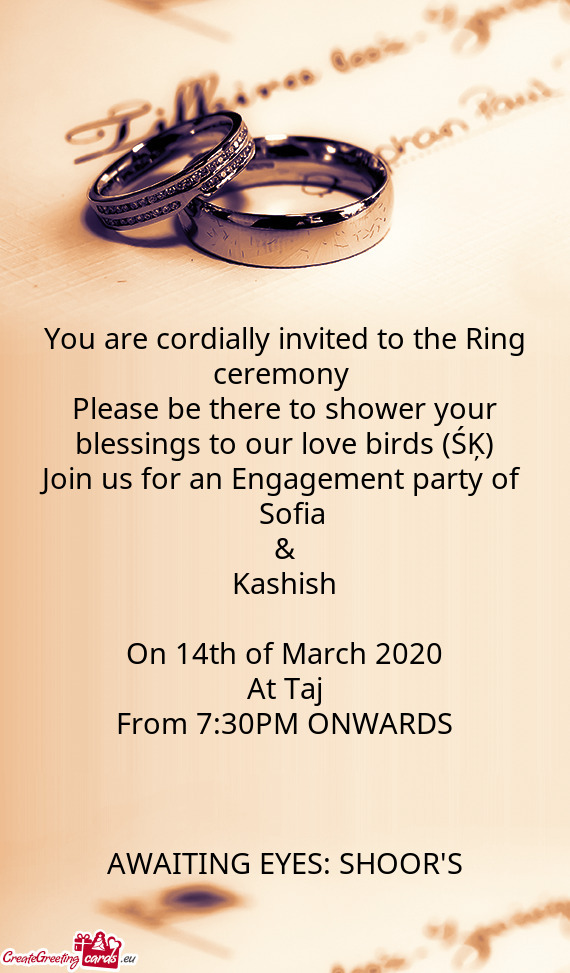 Please be there to shower your blessings to our love birds (ŚĶ)