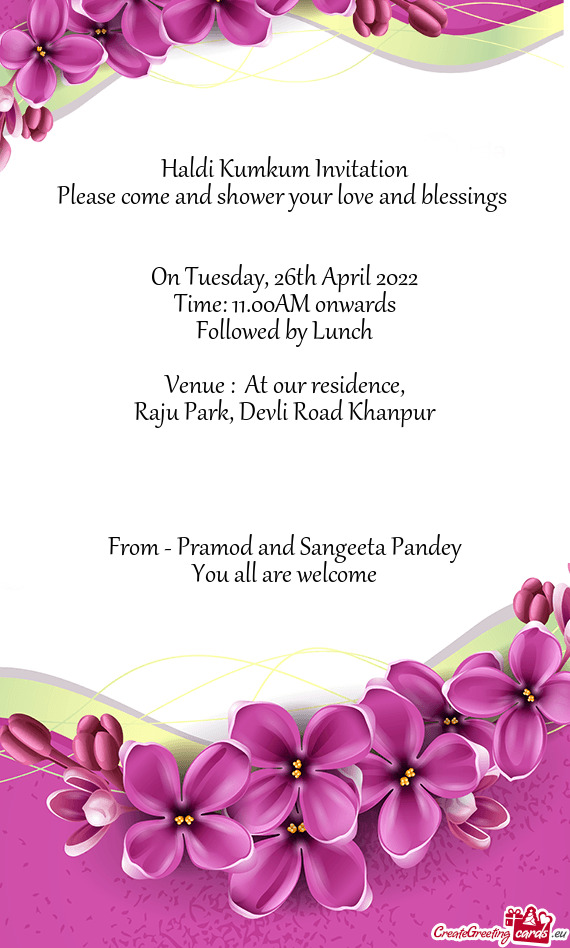 Please come and shower your love and blessings