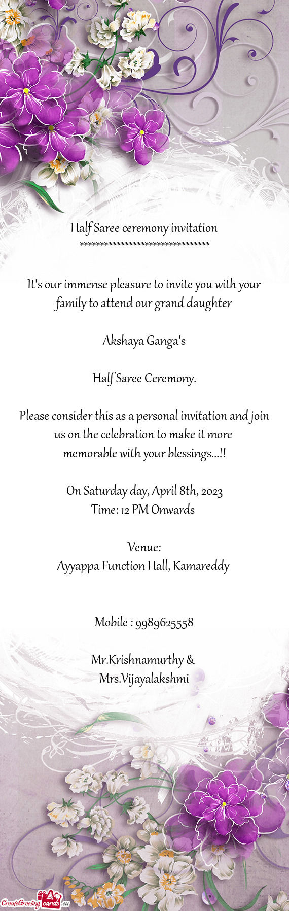 Please consider this as a personal invitation and join us on the celebration to make it more