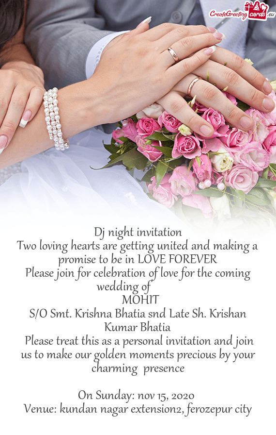 Please join for celebration of love for the coming wedding of