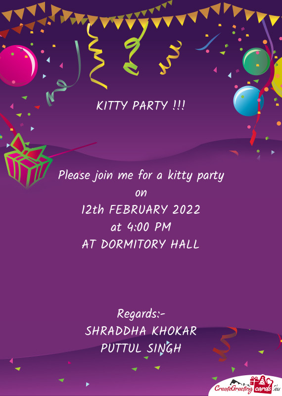 Please join me for a kitty party on