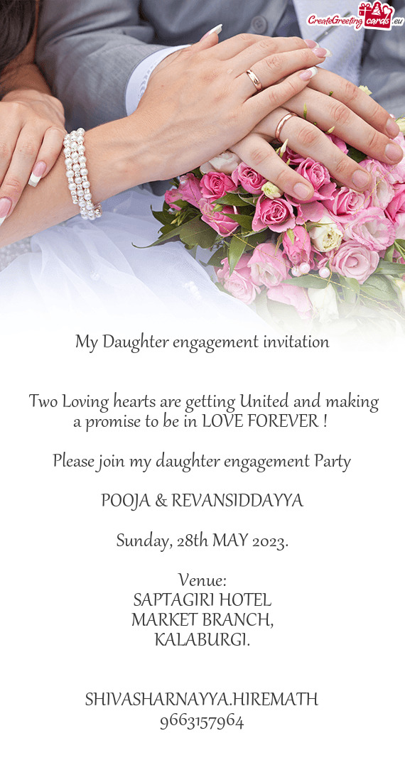 Please join my daughter engagement Party