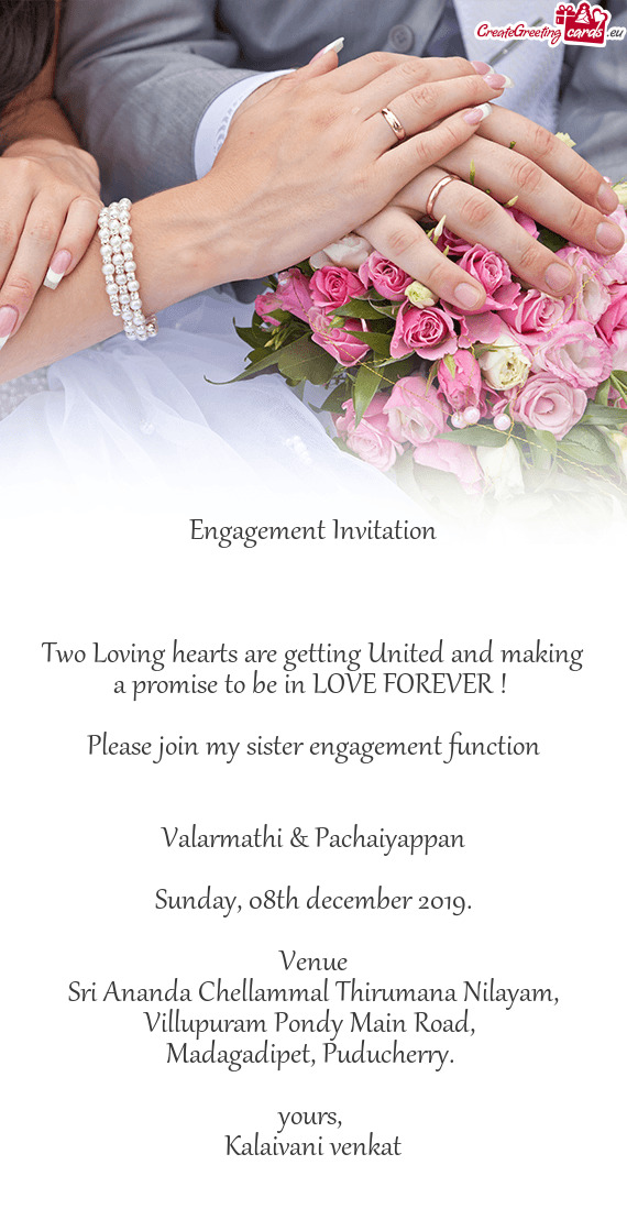 Please join my sister engagement function