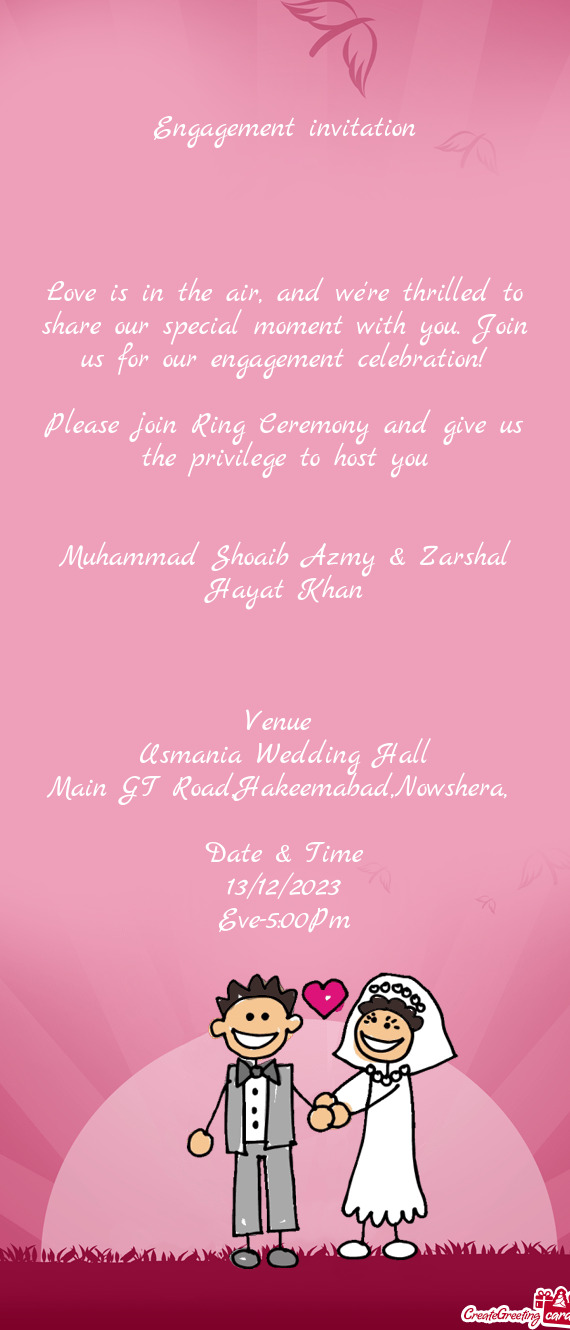 Please join Ring Ceremony and give us the privilege to host you