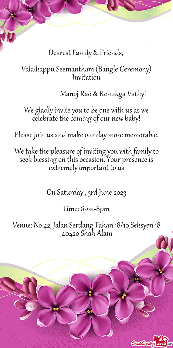 Please join us and make our day more memorable