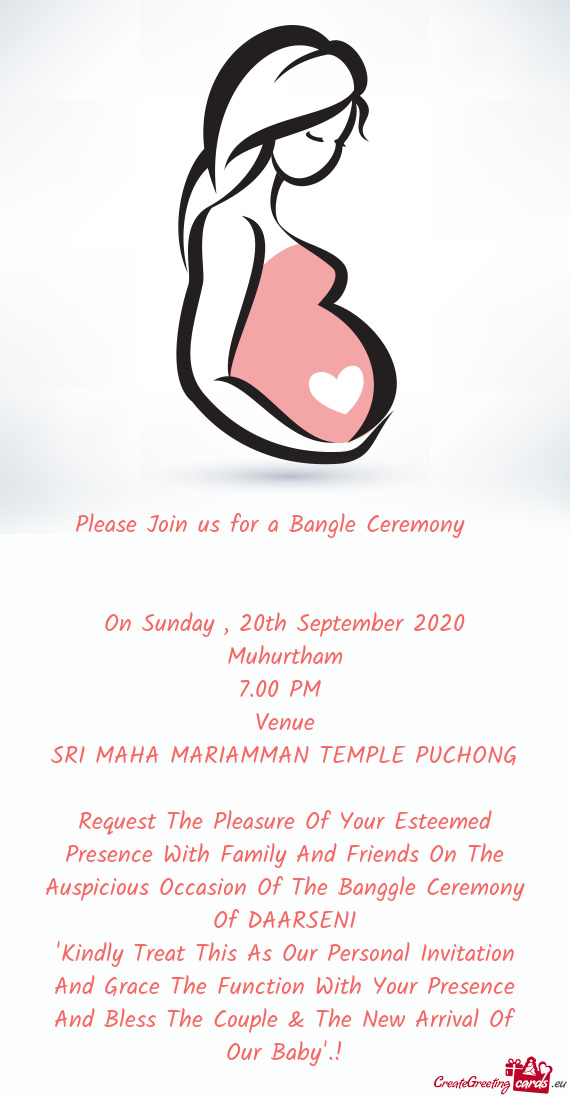Please Join us for a Bangle Ceremony
