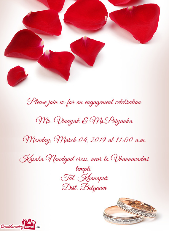 Please join us for an engagement celebration