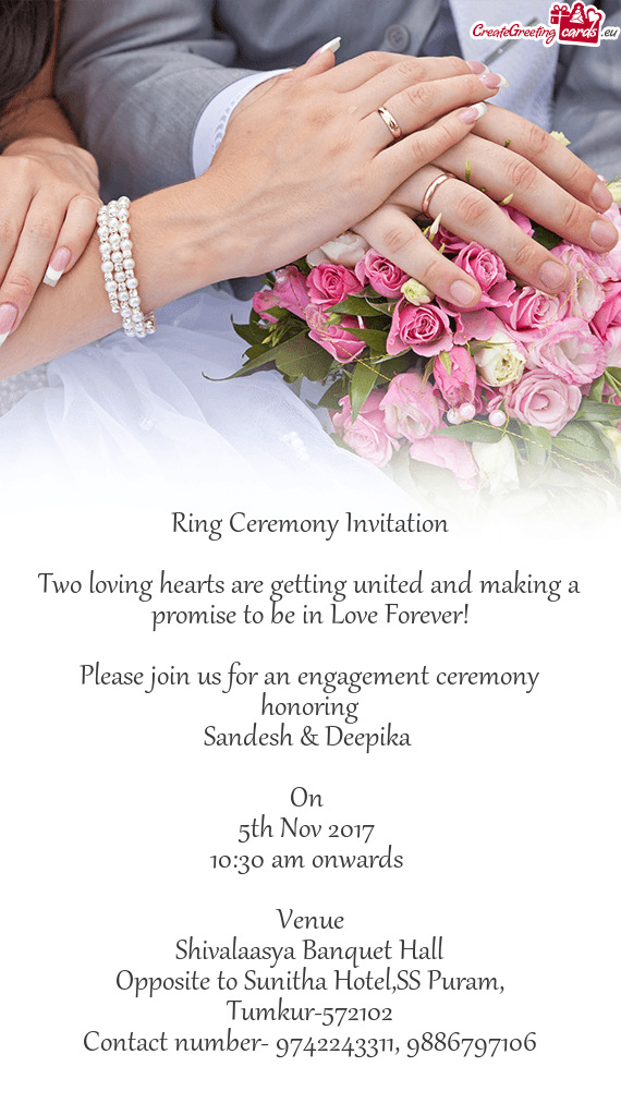 Please join us for an engagement ceremony honoring