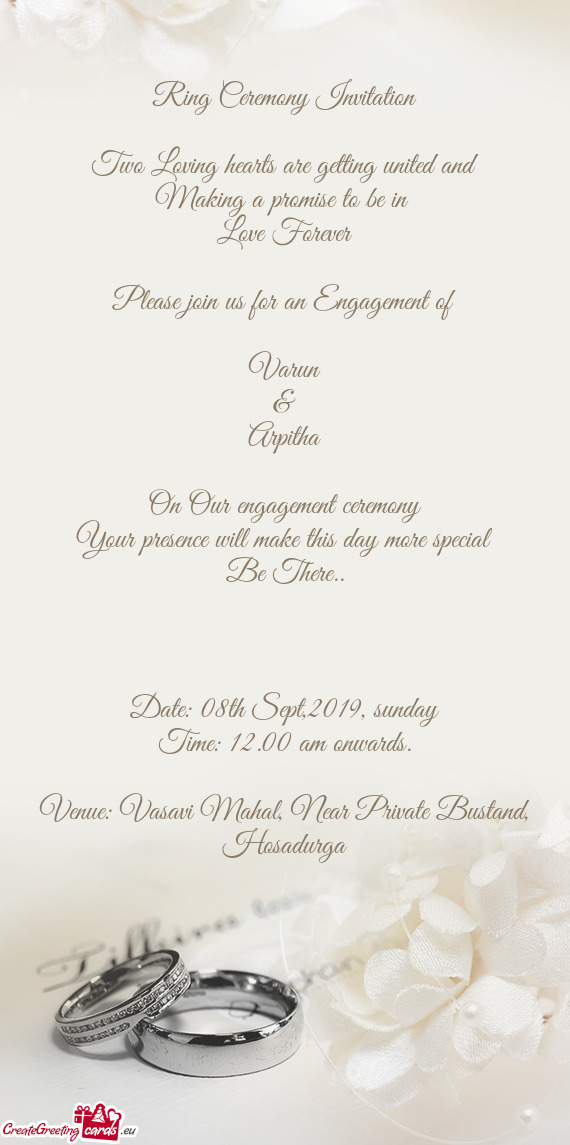 Please join us for an Engagement of