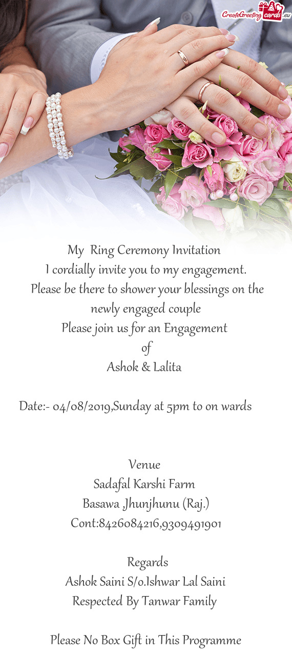 Please join us for an Engagement