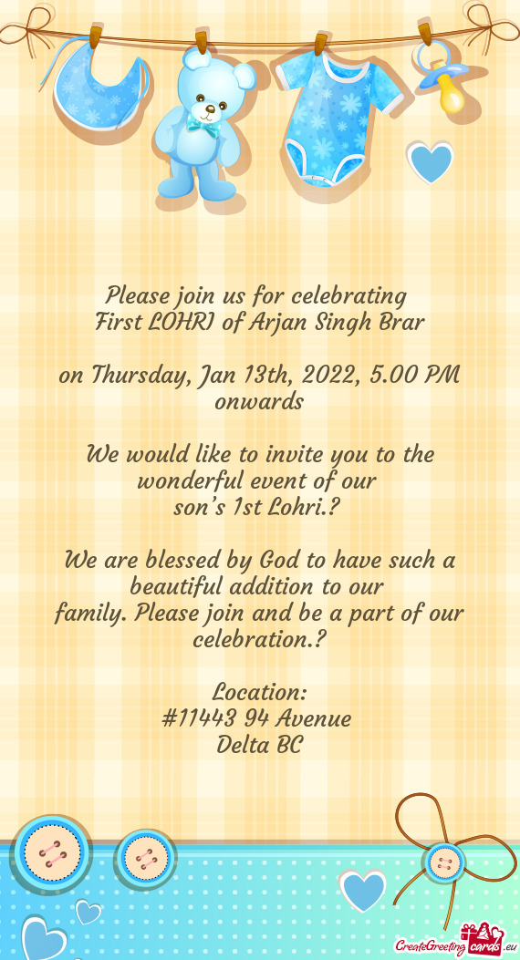 Please join us for celebrating