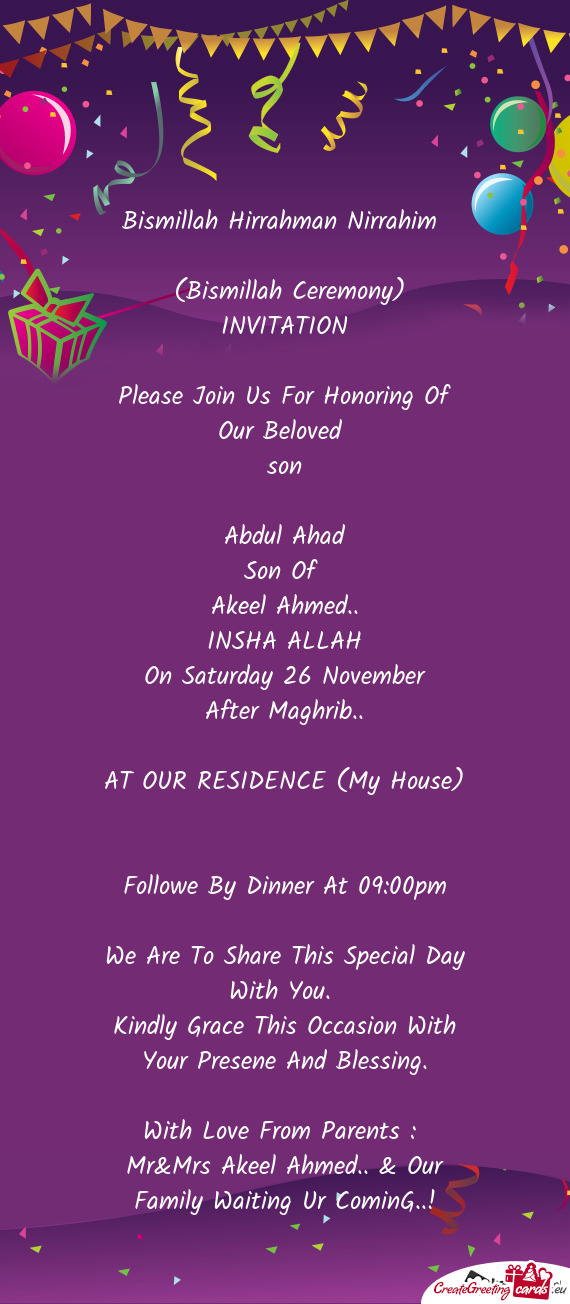 Please Join Us For Honoring Of Our Beloved
