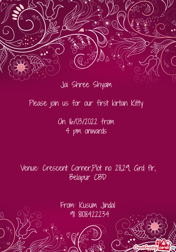 Please join us for our first kirtan Kitty