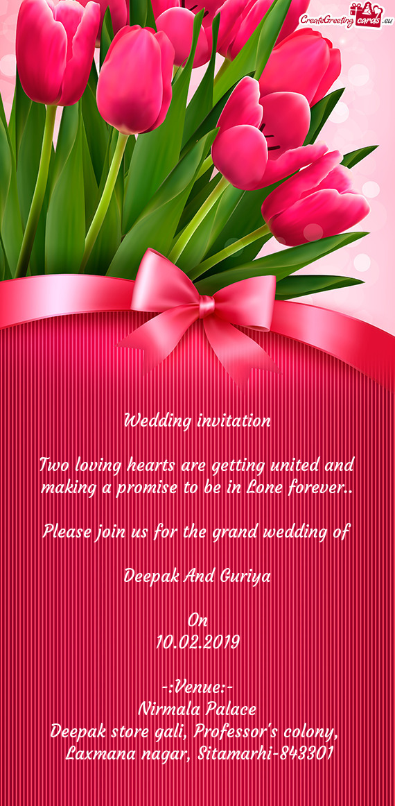 Please join us for the grand wedding of