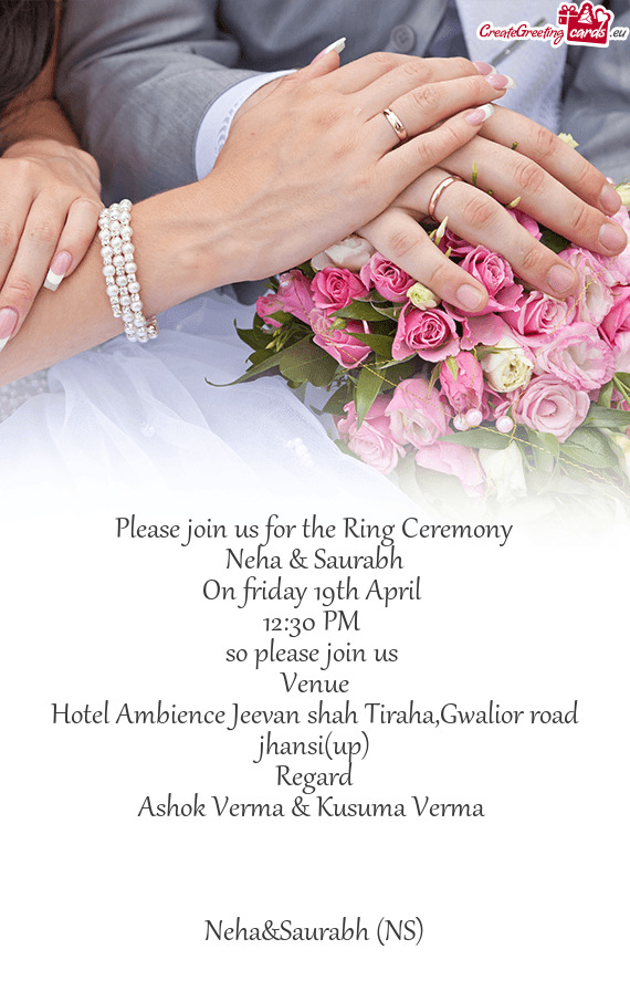 Please join us for the Ring Ceremony