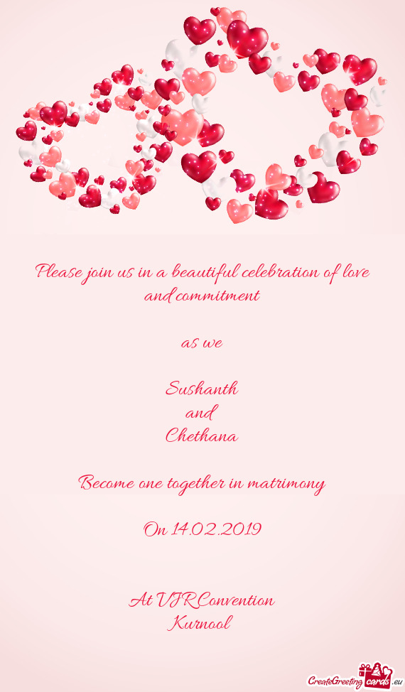 Please join us in a beautiful celebration of love and commitment