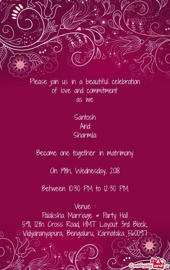 Please join us in a beautiful celebration