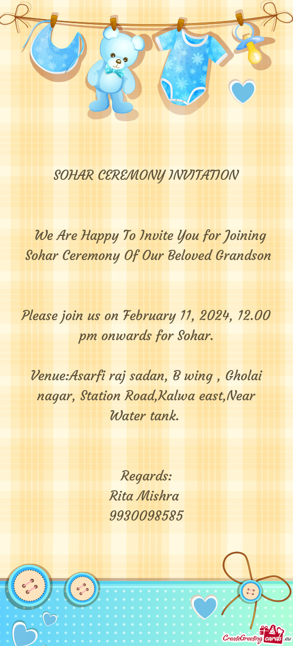 Please join us on February 11, 2024, 12.00 pm onwards for Sohar