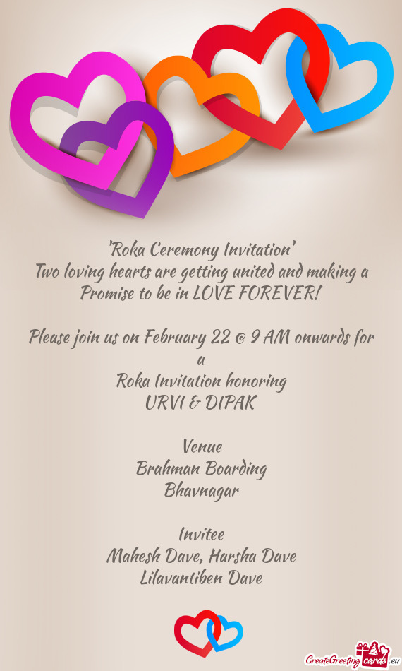 Please join us on February 22 @ 9 AM onwards for a