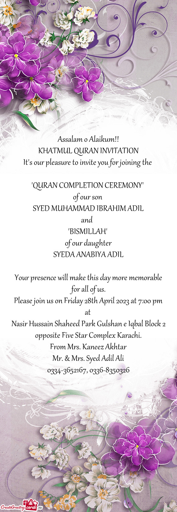 Please join us on Friday 28th April 2023 at 7:00 pm at