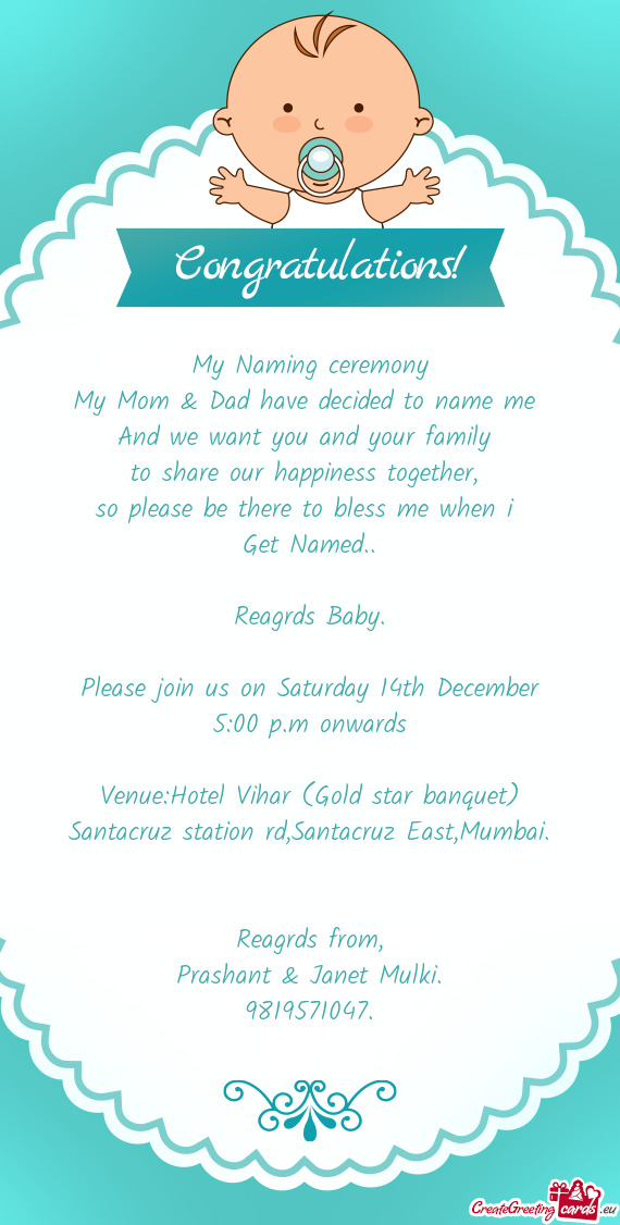 Please join us on Saturday 14th December
