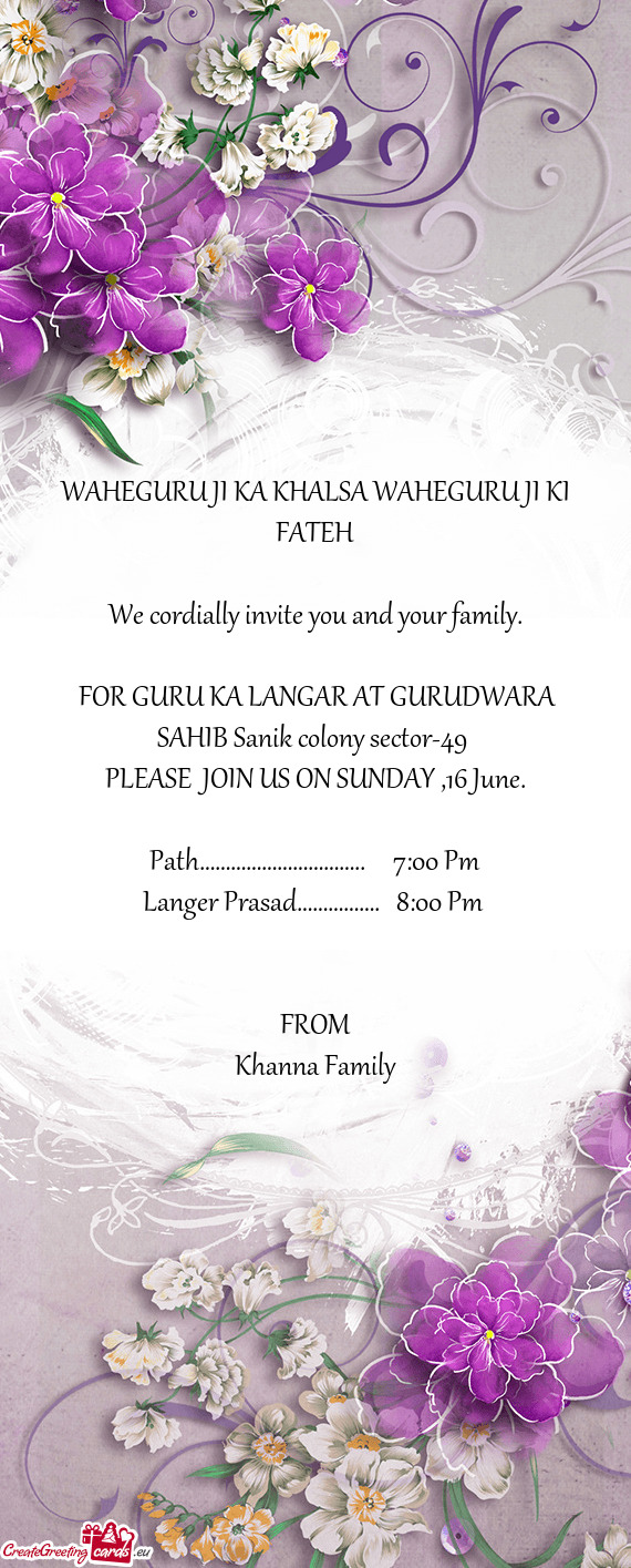 PLEASE JOIN US ON SUNDAY ,16 June