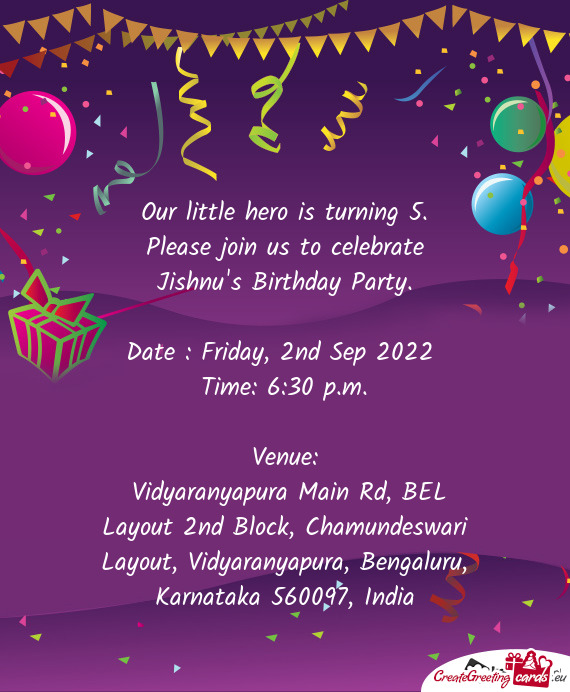 Please join us to celebrate Jishnu