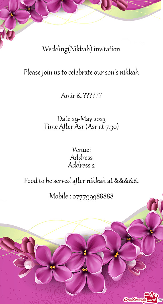 Please join us to celebrate our son