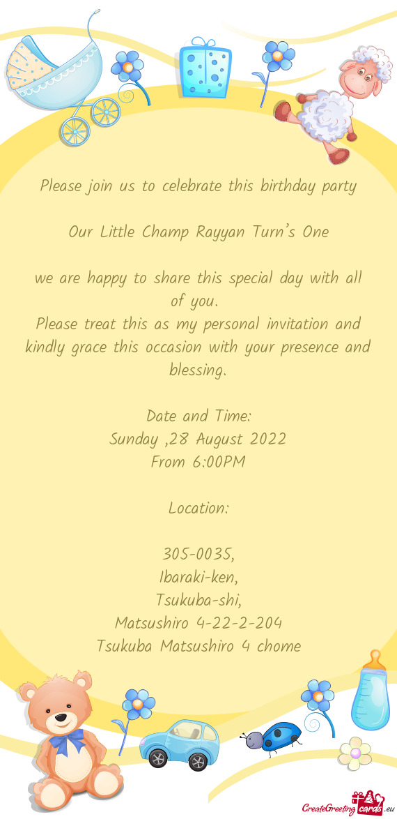 Please join us to celebrate this birthday party