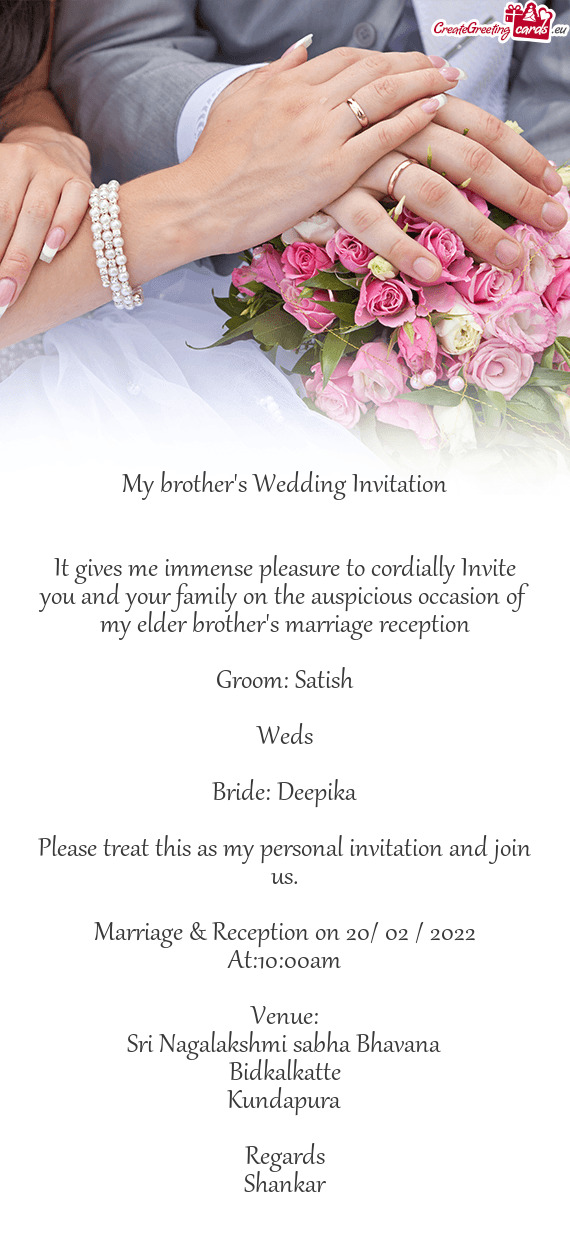 Please treat this as my personal invitation and join us