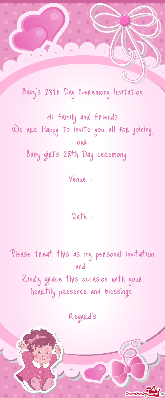 Please treat this as my personal invitation and Kindly grace this occasion with your heartil