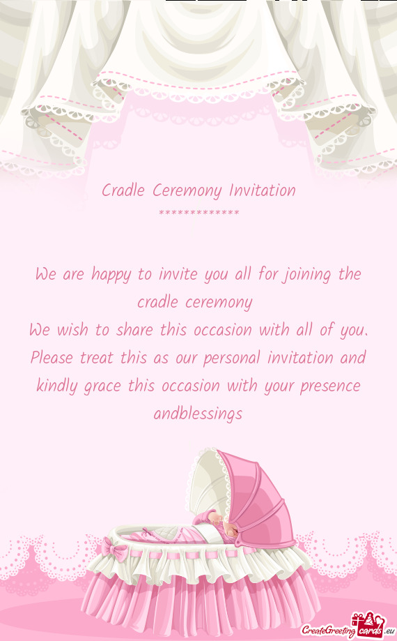 Please treat this as our personal invitation and kindly grace this occasion with your presence andbl
